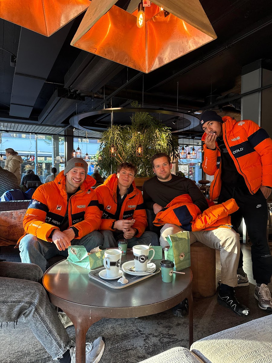 The team together off the track